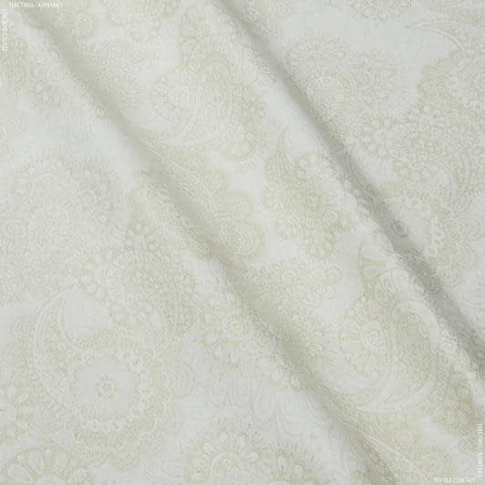 Ткани для скатертей - Ткань с акриловой пропиткой жаккард Клим /KLIMT  молочная  с люрексом