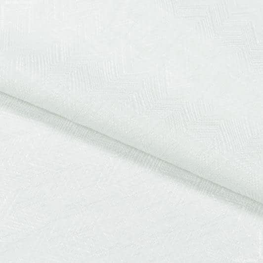 Ткани гардинные ткани - Тюль рогожка Зиг-заг молочная с утяжелителем