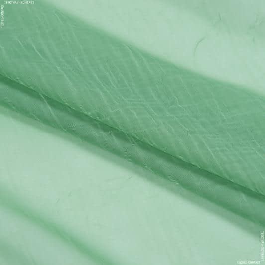 Ткани гардинные ткани - Тюль Вуаль Креш зеленый с утяжелителем