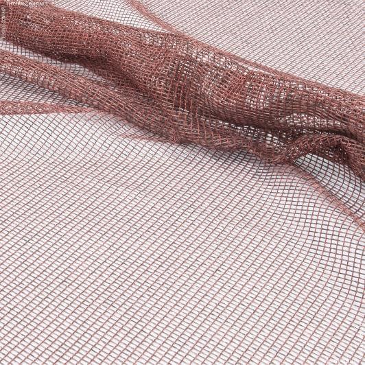 Ткани гардинные ткани - Тюль сетка Герда меланж цвет бургунди