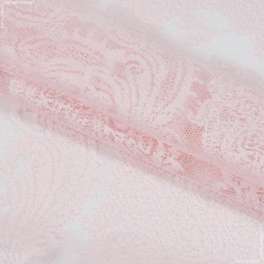 Ткани гардинные ткани - Гардинное полотно /гипюр Долорес розовый