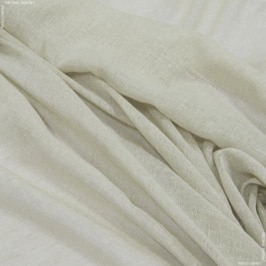 Ткани гардинные ткани - Тюль кисея Мелодия имитация льна бежево-серая с утяжелителем