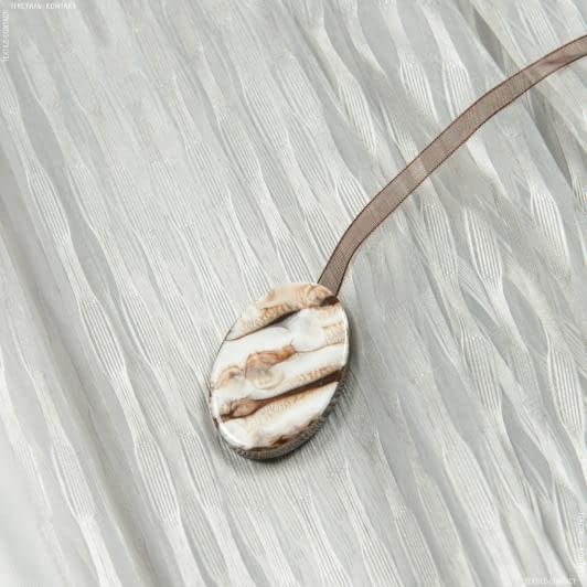 Ткани фурнитура для дома - Магнитный подхват Танго на тесьме коричневый 65х60 мм
