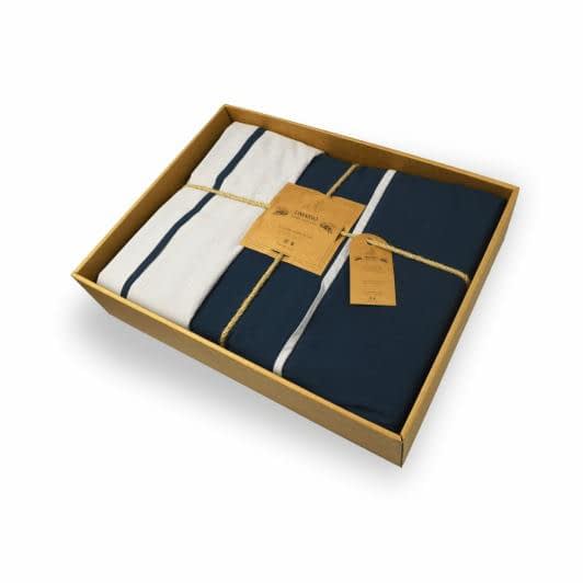 Ткани комплект постельного белья - Кпб евро сине-серый