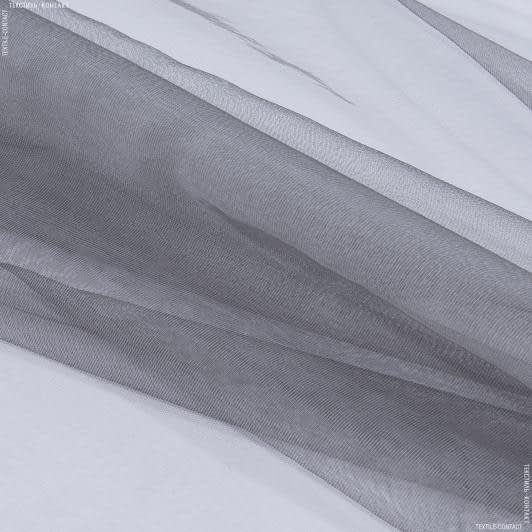 Ткани гардинные ткани - Тюль сетка лайт Вива т.серая с утяжелителем