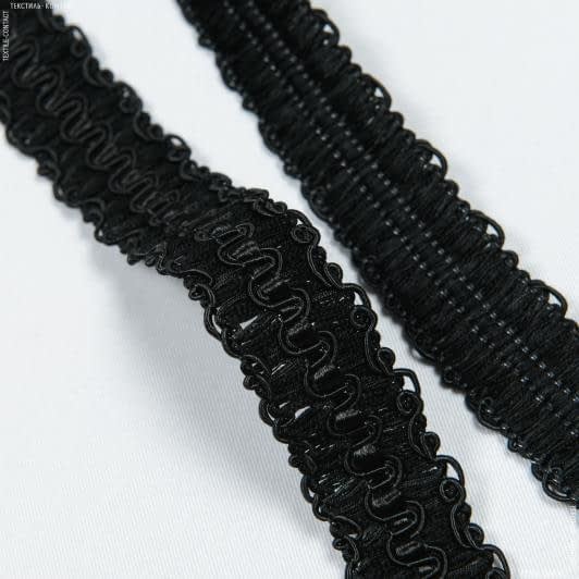 Ткани фурнитура для декора - Тесьма окантовочная Фиджи черная 25 мм