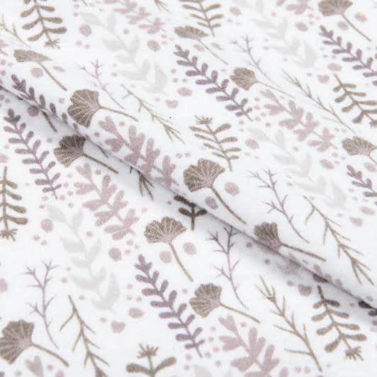 Тканини для дитячого одягу - Фланель ТКЧ набивна цвітіння трав колір ліловий