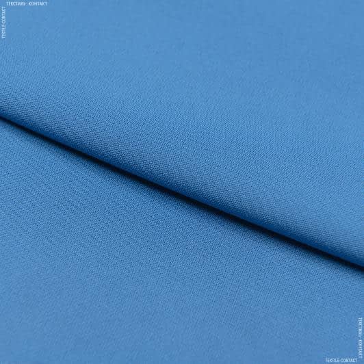 Ткани для платьев - Костюмный креп темно-голубой