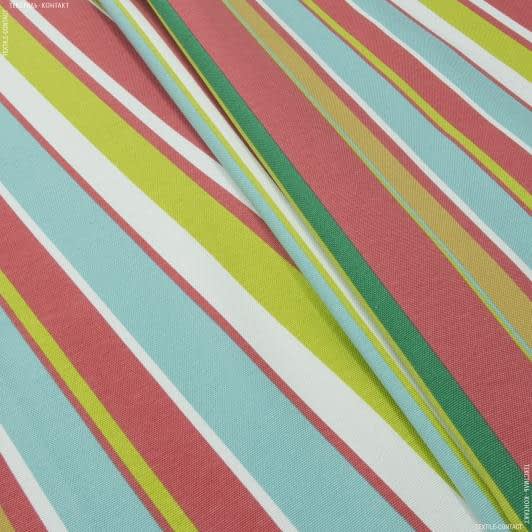 Ткани портьерные ткани - Декоративная ткань панама Лорас полоса коррал, салат, зеленый