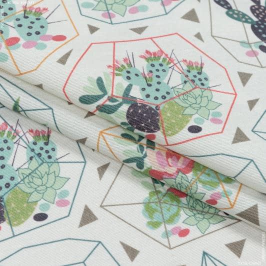 Ткани для декора - Ткань с акриловой пропиткой digital printing кактусы