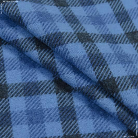 Ткани для сорочек и пижам - Фланель ТКЧ  рубашечная клеточка синий