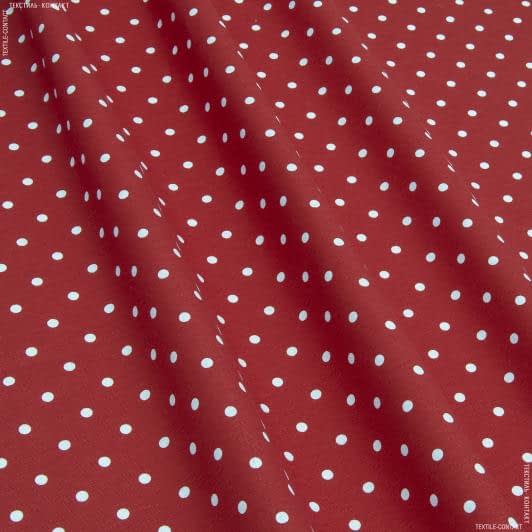 Тканини для слінгу - Декоративна тканина Севілла горох білий фон червоний