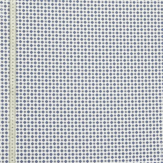 Тканини для дитячого одягу - Сорочкова принт квадрати, квіти на білому