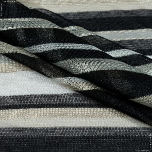 Тканини для костюмів - Трикотаж Miziades  з люрексом сірий/чорний/золотий