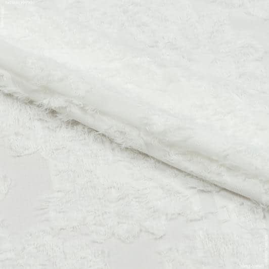 Ткани для платьев - Шифон деворе травка белый