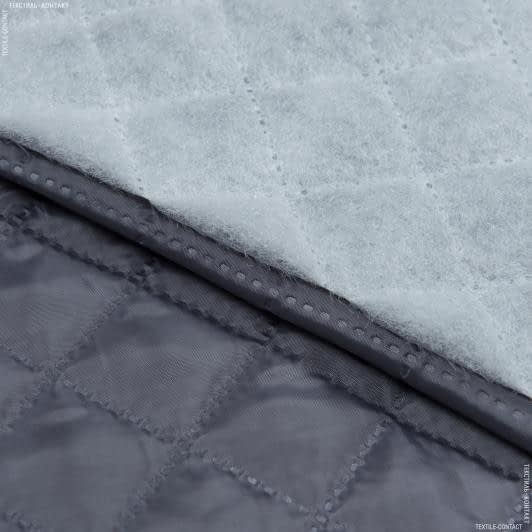Ткани подкладочная ткань - Синтепон 100г/м термопаянный с подкладкой 190т темно-серый 4х4