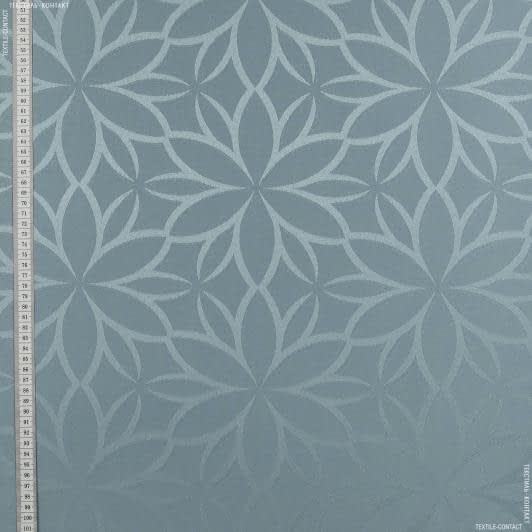 Ткани жаккард - Портьерная  ткань Муту /MUTY-84 цветок цвет голубая ель