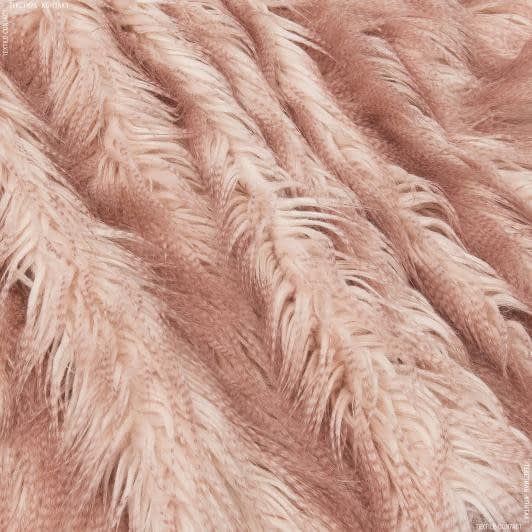 Тканини для верхнього одягу - Хутро альпака рожевий