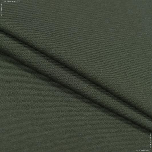 Ткани для футболок - Футер-стрейч двухнитка хаки