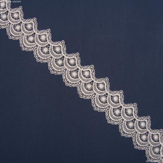 Ткани гипюр - Декоративное кружево Кармина цвет молочный 10 см
