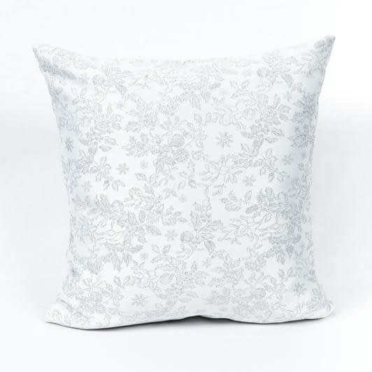 Тканини готові вироби - Чохол на подушку новорічний / Гірлянда, срібло з люрексом 45х45см