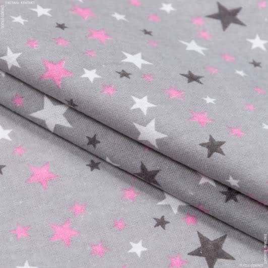 Тканини для дитячого одягу - Фланель білоземельна зірки