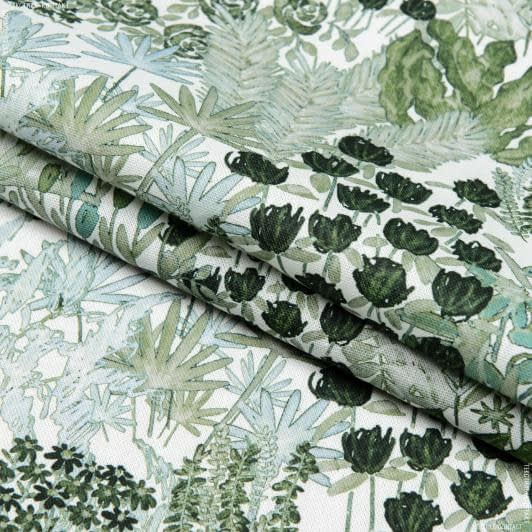 Тканини для дому - Декоративна тканина Флора акварель зелений