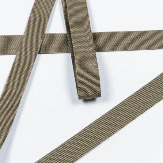 Тканини фурнітура для декора - Тасьма / стропа ремінна стандарт 25 мм колір кемел
