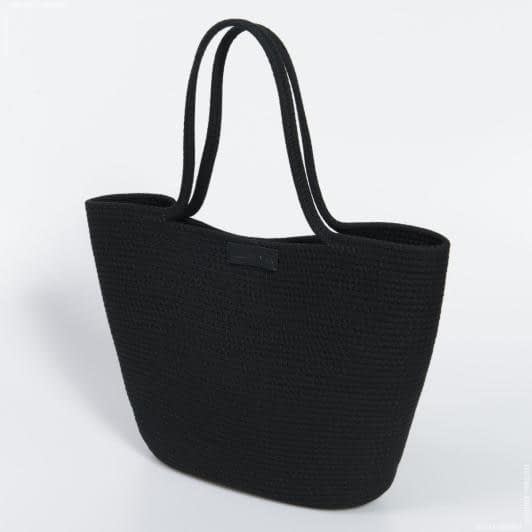 Ткани сумка шоппер - Сумка с шнура Knot Bag большая черная  L