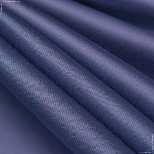 Ткани для платьев - Коттон сатин стрейч серо-синий