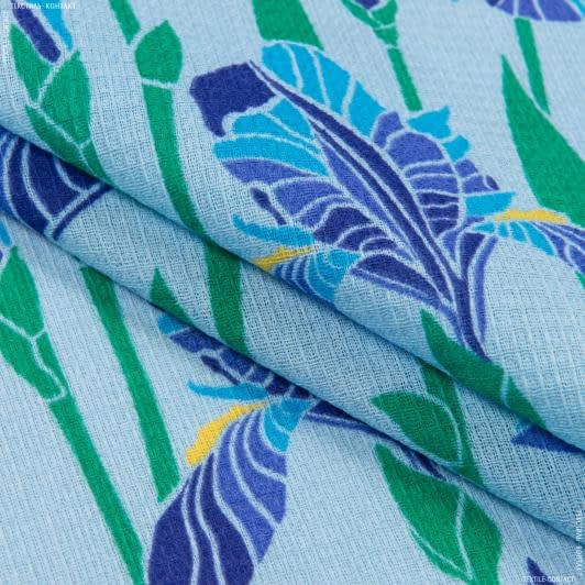 Ткани для полотенец - Ткань полотенечная вафельная набивная петушки синие