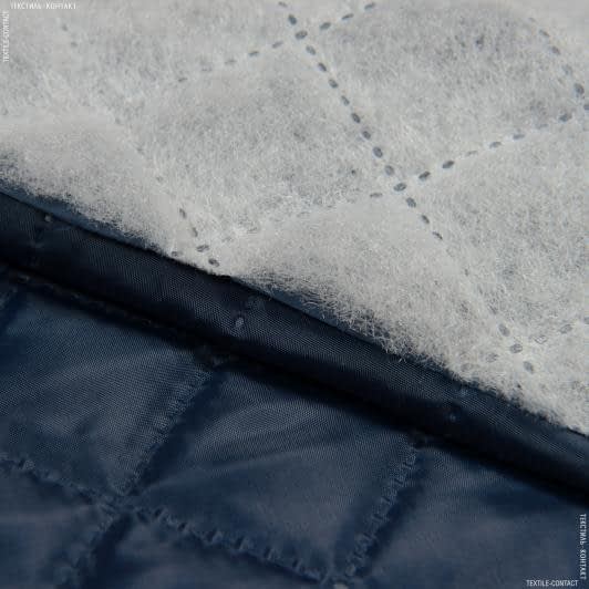 Ткани подкладочная ткань - Синтепон 100г/м термопаяный с подкладкой 190Т 4см*4см кобальт