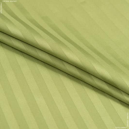 Тканини для постільної білизни - Сатин смуга 1 см колір фісташка