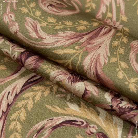 Ткани портьерные ткани - Декоративная ткань Корели цвет т.зеленый