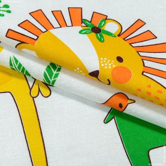 Тканини для дитячої постільної білизни - Бязь ТКЧ набивная мадагаскар жовто-зелені