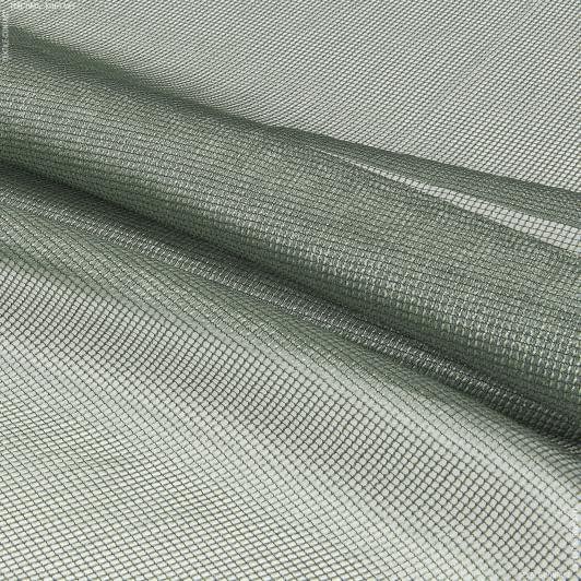 Ткани гардинные ткани - Тюль сетка Барбара цвет морская зелень