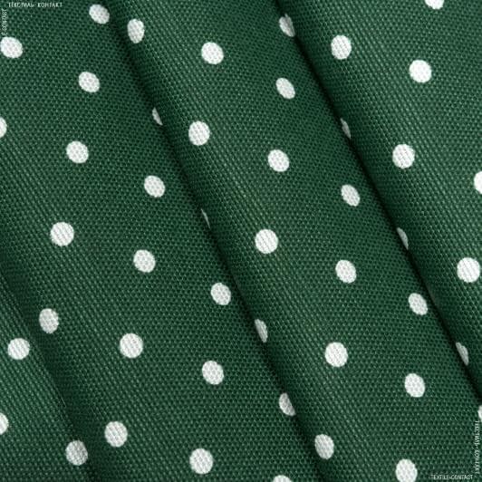Ткани для пэчворка - Декоративная ткань Джойфул горох белый фон зеленый