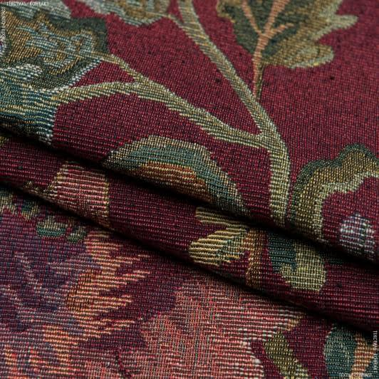 Тканини портьєрні тканини - Гобелен Сантана фон бордо