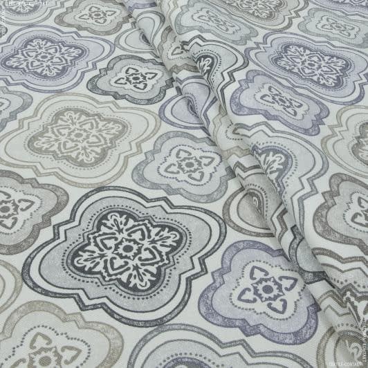 Ткани портьерные ткани - Декоративная ткань панама  Кема /KEMA серый, бежевый
