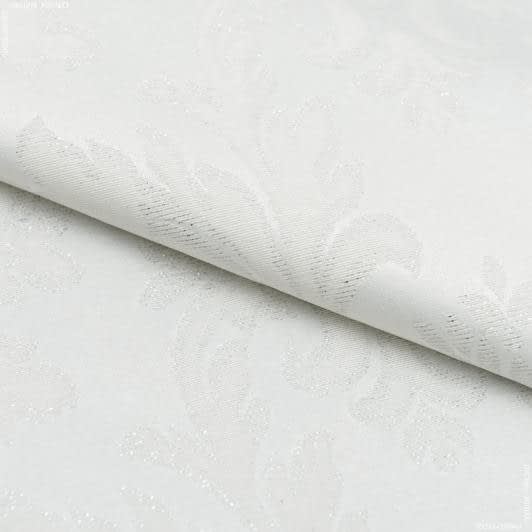Ткани жаккард - Ткань с акриловой пропиткой жаккард Бари молочная , серебро