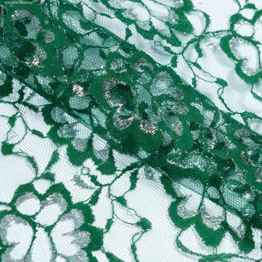 Тканини гіпюр - Гіпюр з люриксом зелений
