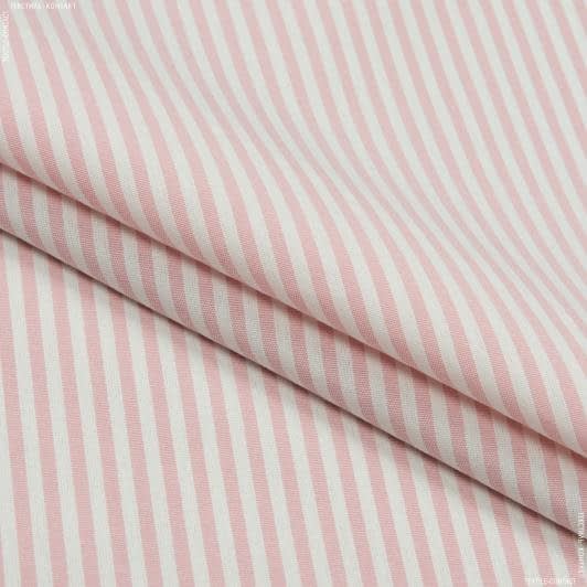 Ткани для пэчворка - Декоративная ткань Рустикана полоса узкая розовая