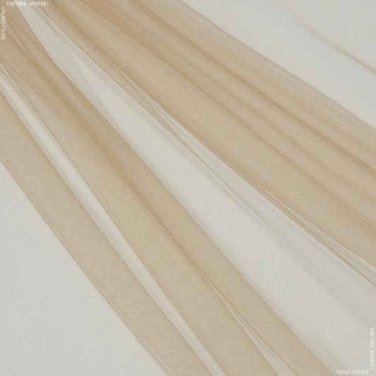 Тканини весільна тканина - Мікросітка Енжел колір карамель