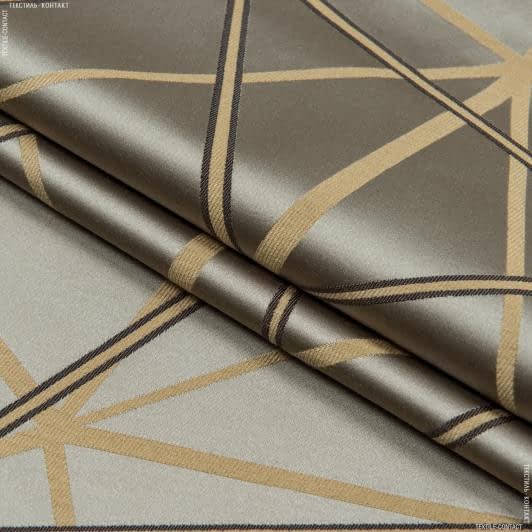 Ткани портьерные ткани - Декоративная ткань Палми абстракция серо-бежевый
