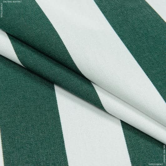 Ткани для маркиз - Дралон полоса /LISTADO молочный, зеленая