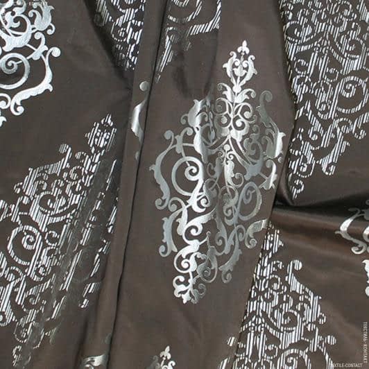 Тканини портьєрні тканини - Декоративна тканина Саратов-2 кава з молоком, срібло