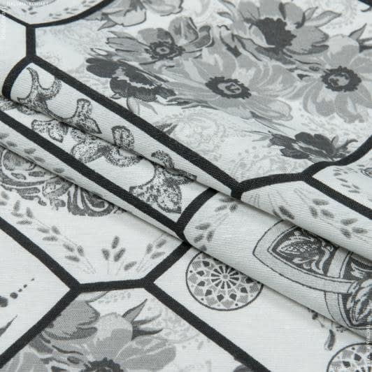 Тканини для штор - Декоративна тканина лонета Деббі плитка сірий