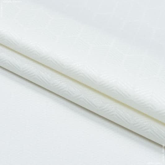 Ткани для скатертей - Ткань с акриловой пропиткой жаккард Янко /JANCO  елочка, белый