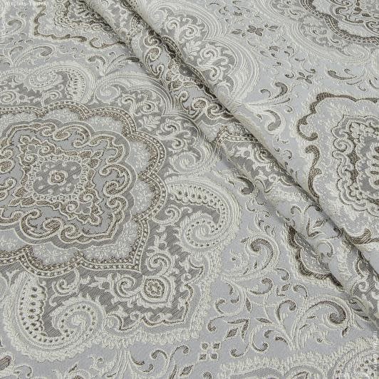 Тканини портьєрні тканини - Декоративна тканина жаккард Ардіс/ARDIC вензель пісок,т.бронза