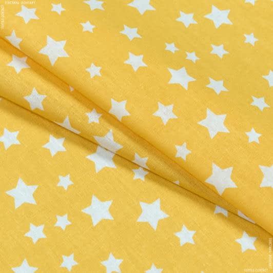 Тканини для постільної білизни - Бязь набивна зірки жовті